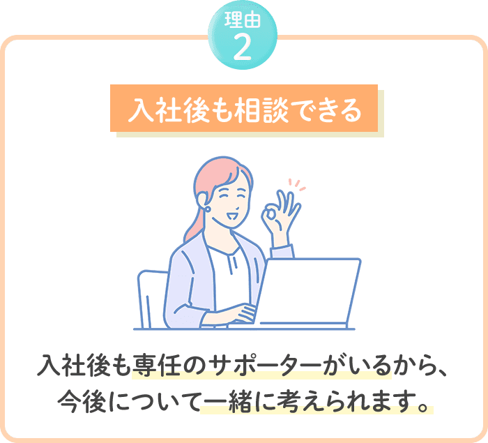 入社後も相談できる